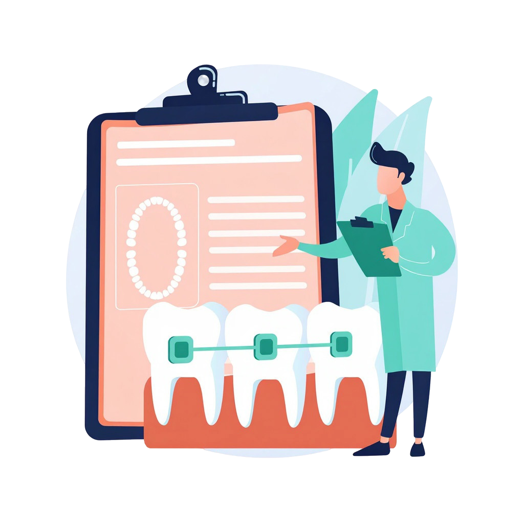 Dentist reviewing a patient's dental chart